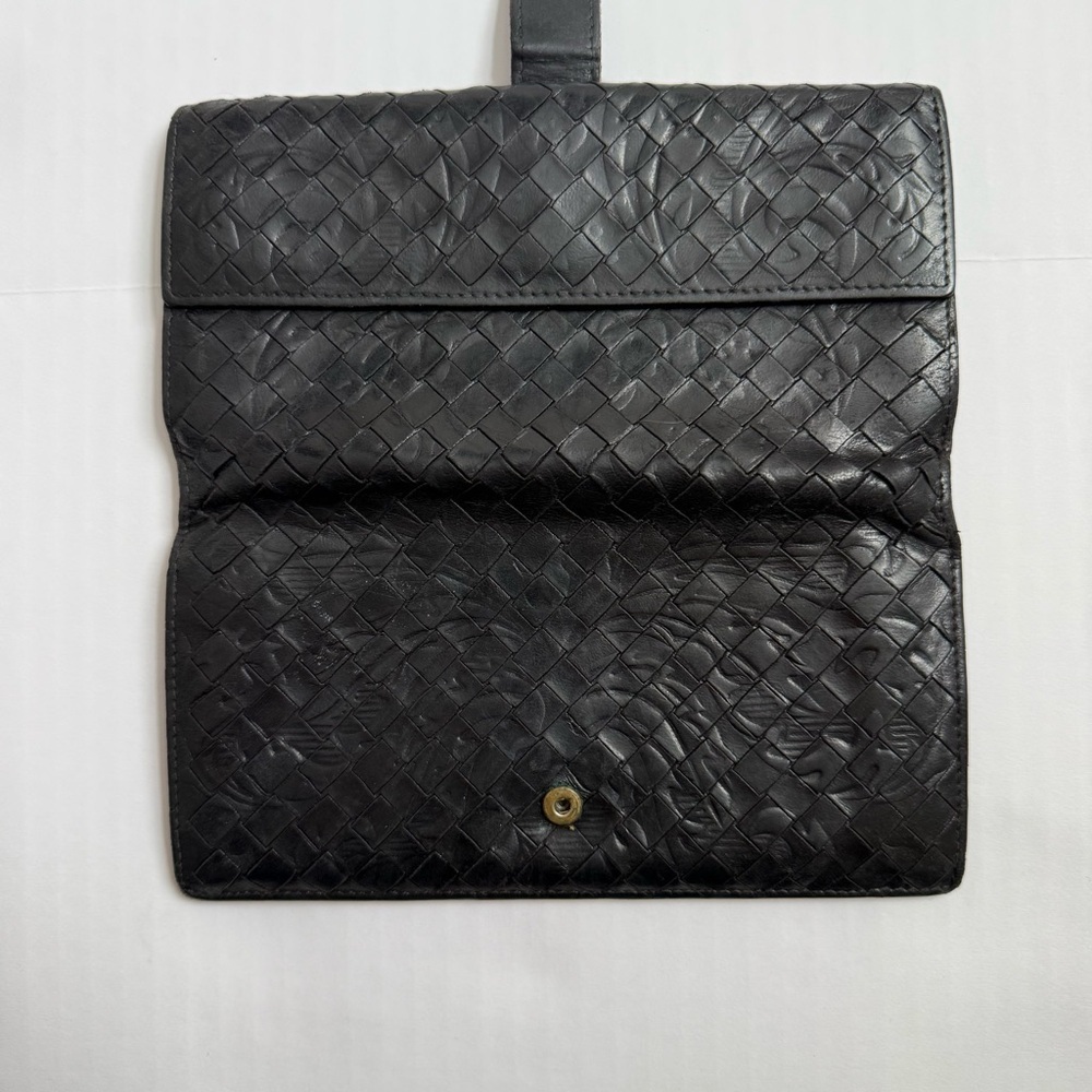 Bottega Veneta Intrecciato Botanical Embossed Leather Rare Continental Wallet